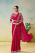 ODYSSEY RANI PINK SATIN READY TO WEAR SAREE