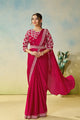Rani Satin Silk Handwork Ready to Wear Saree