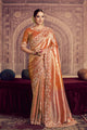 Rust Red Kanjivaram Pure Zari Silk Embroidery Work Saree