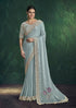 RANJHANA SKY BLUE SILK SAREE