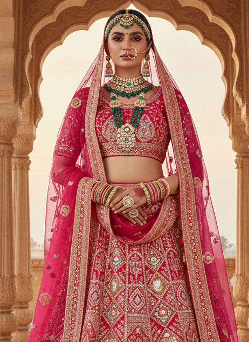 Rani Velvet Pure Mirror Work Lehenga Choli
